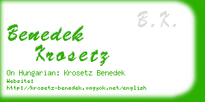 benedek krosetz business card